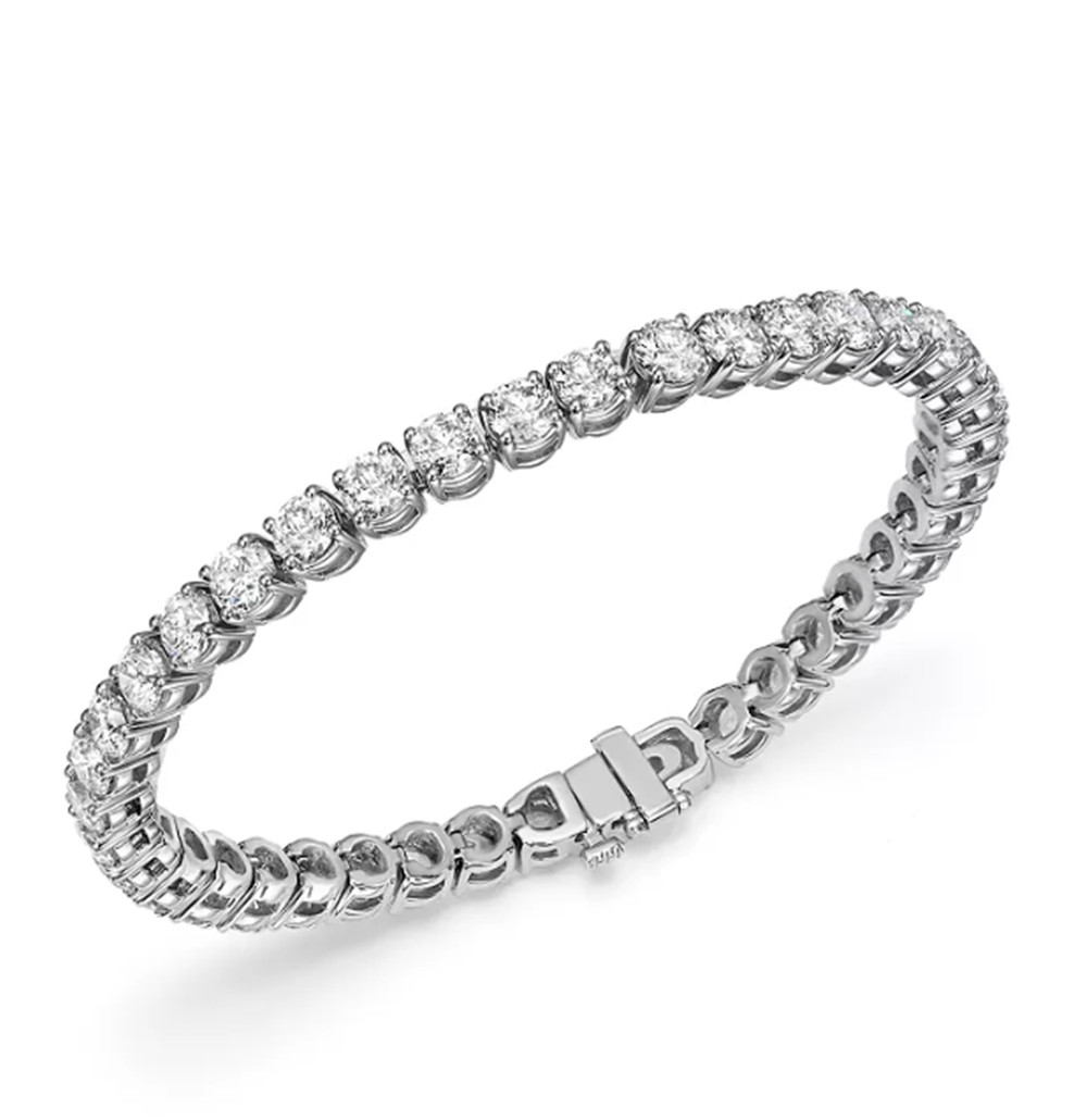 Belgian manufacturer of 925 silver jewelry Custom Design CZ Tennis Bracelet in 14K White Gold Vermeil