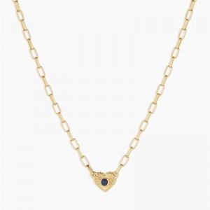 Custom Fashion Birthstone Heart Necklace OEM ODM Silver Manufacturer