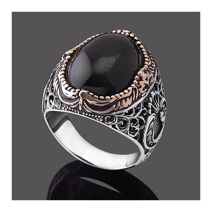 Wholesale Black CZ stone 925 siver mens ring wholesale custom fine jewelry supplier OEM/ODM Jewelry