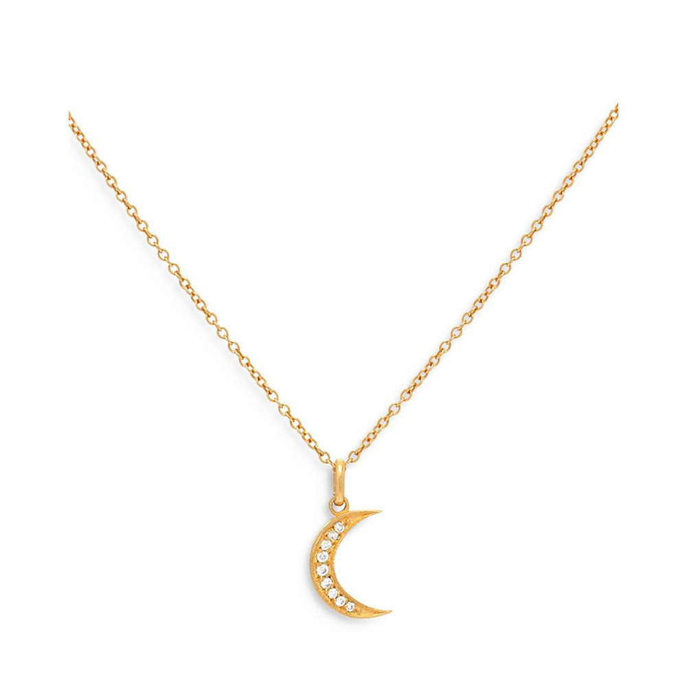 Distributori di gioielli Bolivia collana con ciondolo luna CZ in argento sterling 925 personalizzato in oro giallo vermeil