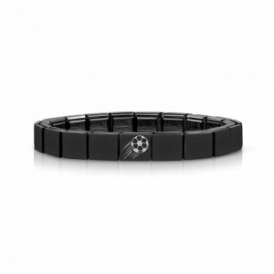 Brésil grossiste de bijoux sur mesure Oem Odm Composable Glam noir bracelet en argent sterling, Football