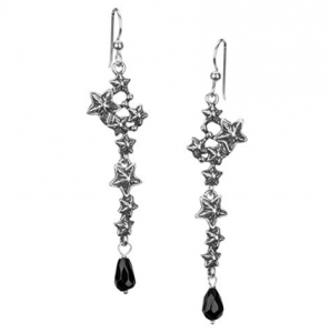 Custom wholesale American West Sterling Silver Black Agate Star Earrings
