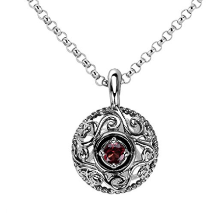 Brugerdefineret engros Ægte .925 Sterling Sølv Birthstone Chain Pendant halskæde