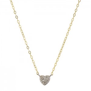 CZ Heart Pendant Necklace in Gold Plated Sterling Silver custom jewelry manufacturer