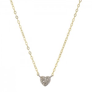 Collier pendentif coeur CZ en argent sterling plaqué or fabricant de bijoux personnalisés