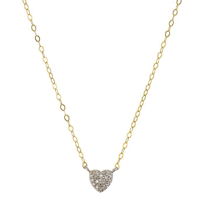 CZ Heart Pendant Necklace in Gold Plated Sterling Silver custom jewelry manufacturer