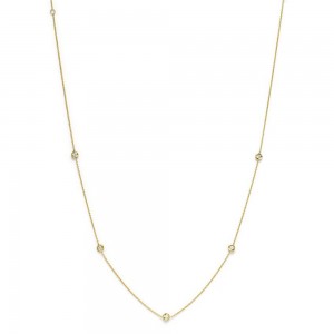 CZ Station Necklaceare made of 925 sterling silver with 18K Yellow Gold Vermeil wholesaler