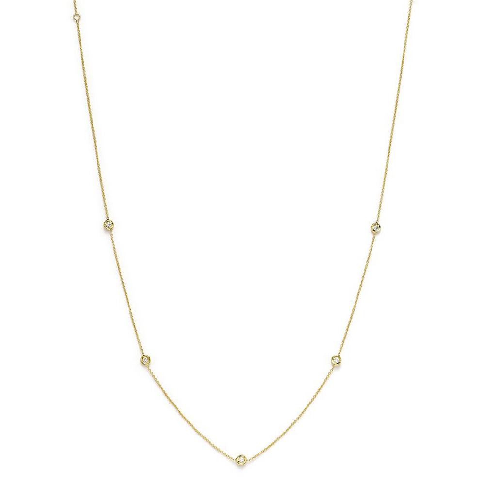 CZ Station Necklaceare made of 925 sterling silver with 18K Yellow Gold Vermeil wholesaler