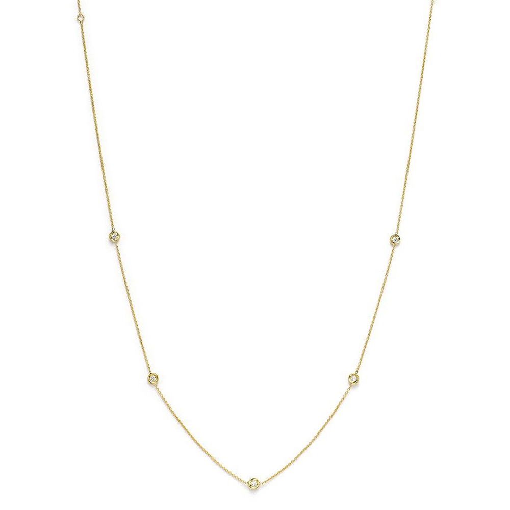 Necklaceare Stáisiún CZ déanta as 925 airgead sterling le 18K Yellow Gold Vermeil mórdhíoltóir