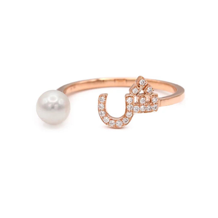 Perhiasan cincin CZ dapat disesuaikan dengan harga grosir yang diisi perak sterling rose gold