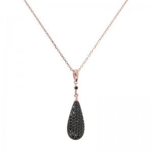 تاجر جملة للمجوهرات المخصصة في كاليفورنيا OEM ODM Pavé Drop Necklace Necklace من الفضة الإسترليني عيار 925