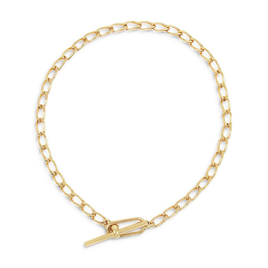 Chain Link Toggle Necklace dengan emas 18k diisi dengan perak murni