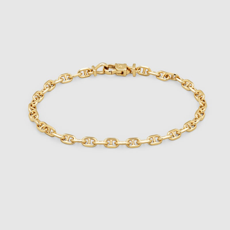 China Custom Design 925 Sterling Silver chain bracelet in 18k gold plated
