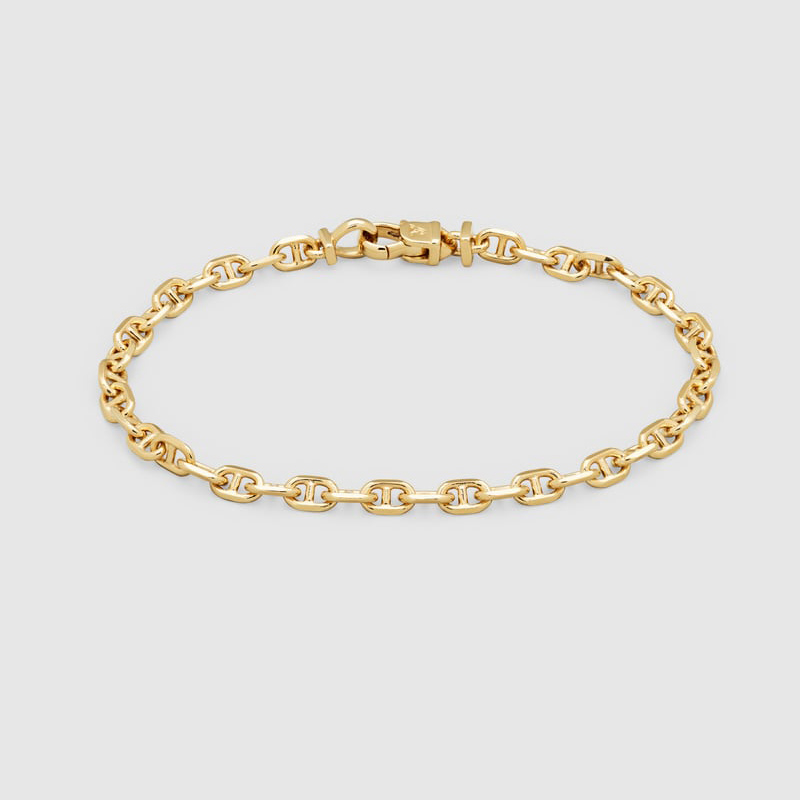 Pulsera de cadena de plata de ley 925 con diseño personalizado de China chapada en oro de 18k