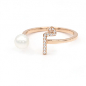 Anello con perla cubica di zirconi in argento sterling 925 dal design personalizzato in Cina, oro rosa vermeil