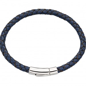China Custom Made OEM ODM Reed Mens Navy Leather Bracelet Fornecedor trabalho para joalheria