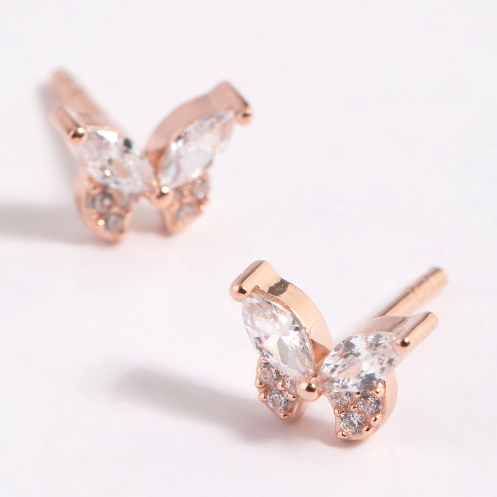 China Wholesale Custom rose gold plated CZ earrings stud Jewelry manufacturers