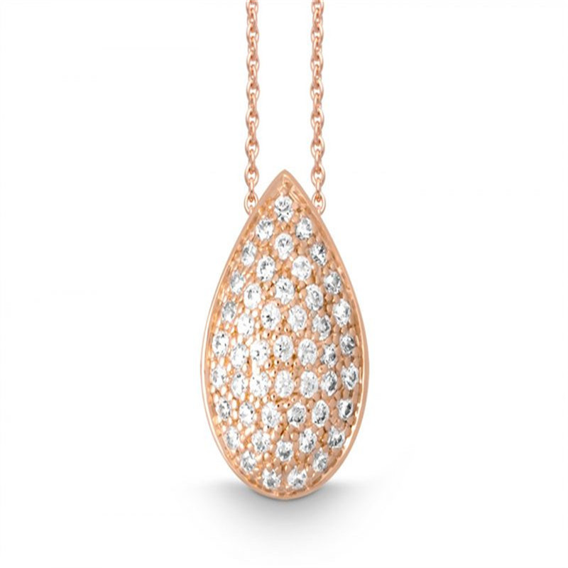Producători de bijuterii de colier de argint placat cu aur roz de 18k personalizat din China_