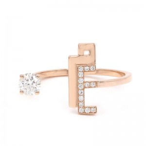 China odm ring in 18k rose gold vermeil in 925 silver with cubic zirconia wholesaler