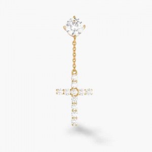 Creat your brand custom made Hanging Cross Stud Earring in silver