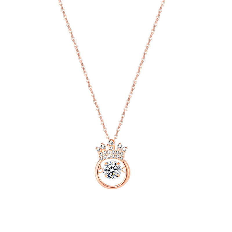 Ciptakan kalung gadis perak murni 925 desain khusus merek perhiasan Anda yang diisi emas mawar