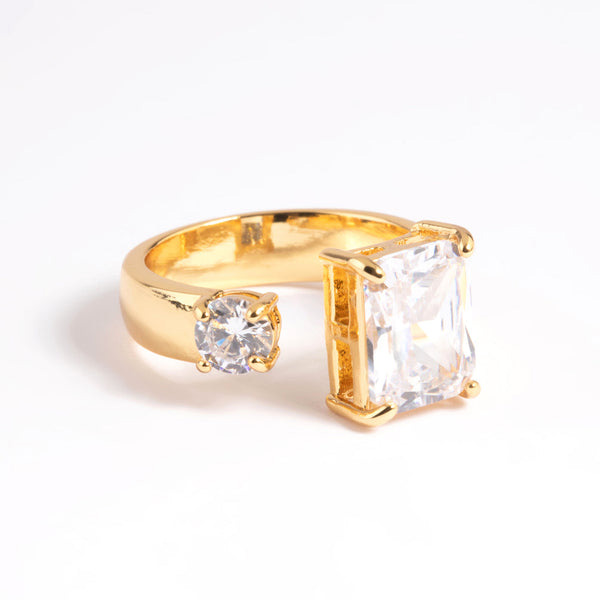 Crea tu propia joyería de anillo abierto de plata chapada en oro de 18k personalizada e increíble