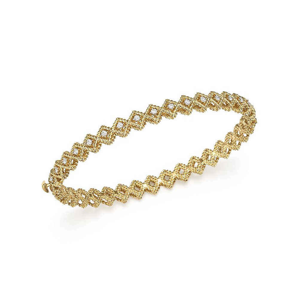 Skep 'n pasgemaakte reeks 18k geelgoudvergulde nuwe Barocco Cz enkelry armband Kies Jingying