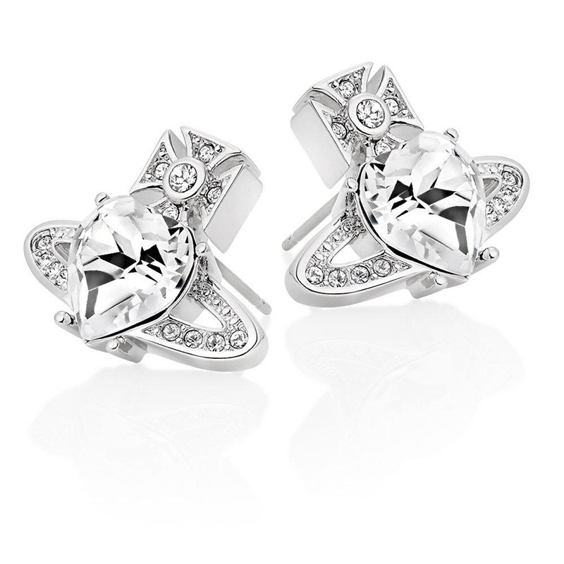 Crystal Orb Stud Earrings custom design silver jewelry supplier