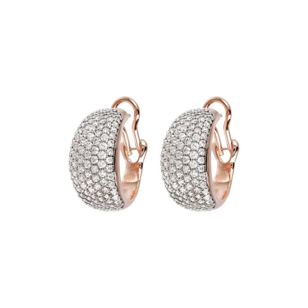 Wholesale Cubic Zirconia 925 earrings in rose gold  design custom fashion silver OEM/ODM jewelry wholesaler suppliers