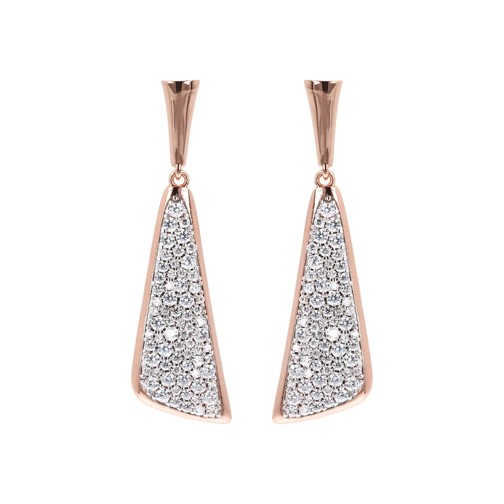 Wholesale Cubic Zirconia  earrings in rose gold  design custom fashion silver jewelry wholesaler suppliers OEM/ODM Jewelry