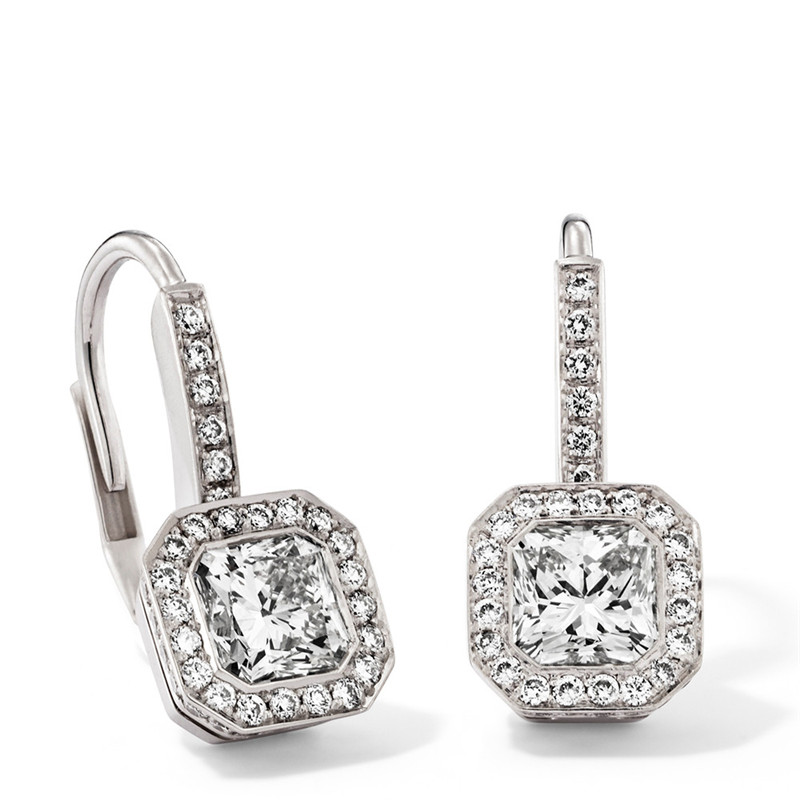 Cubic zirconia earrings 925 sterling silver ODM production jewelers