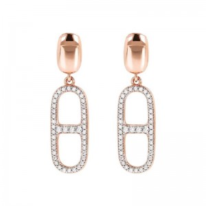 Cubic zirconia earrings made of  18k rose gold vermeil 925 silver by China jewelry supplier customized wholesaler