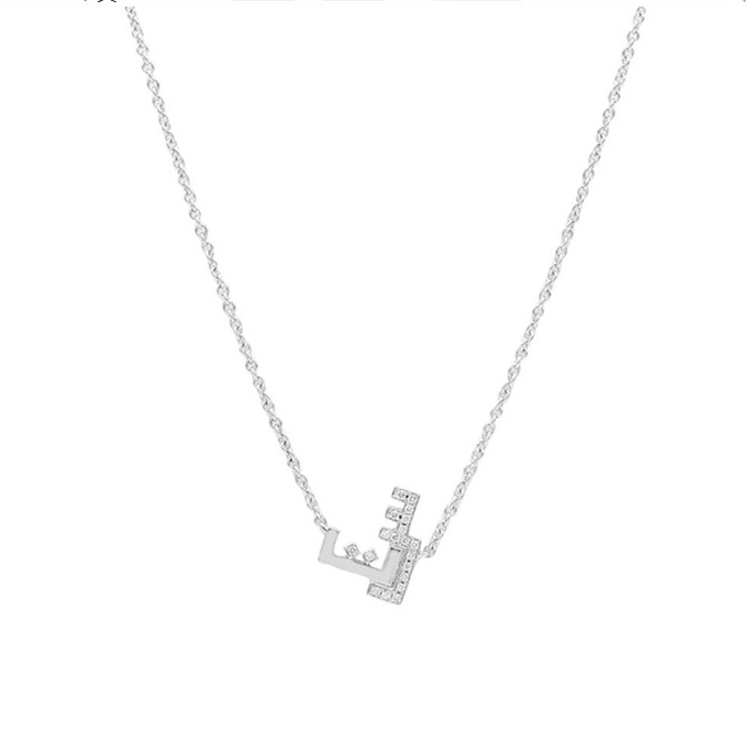 Vendor perhiasan zirkonia kubik untuk desain personalisasi liontin kalung perak 925 rhodium vermel