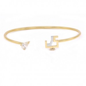 Cuff bangle personalised custom made in sterling 925 silver yellow gold plated wholesaler
