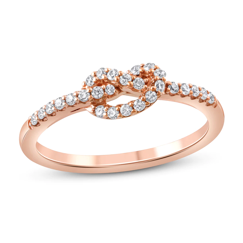 Produttori OEM personalizzati con anello in oro rosa 10 carati con zirconi