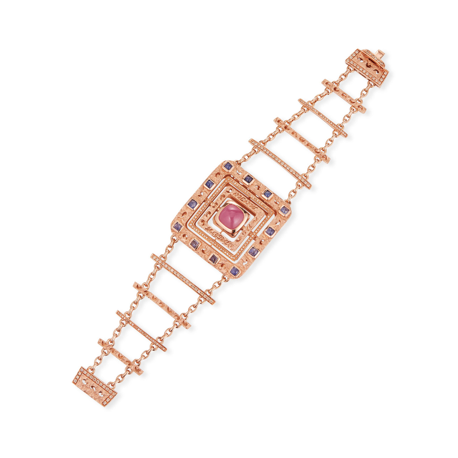 Bracciale a catena quadrato con gioielli OEM / ODM in argento vermail personalizzato all'ingrosso in oro rosa 18 carati 20 anni di esperienza nella produzione di gioielli
