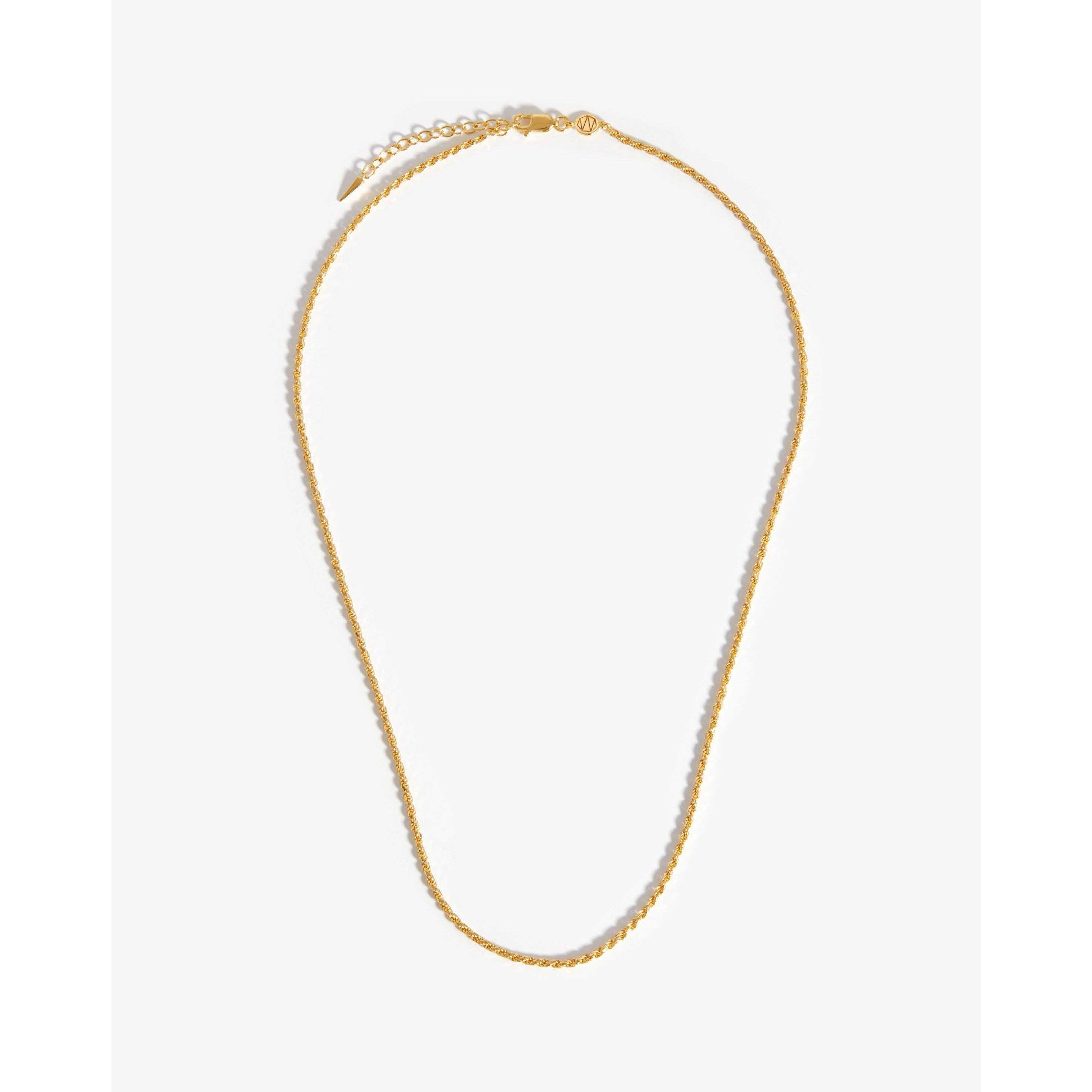 Custom 18k gold plated silver medium rope chain necklaces