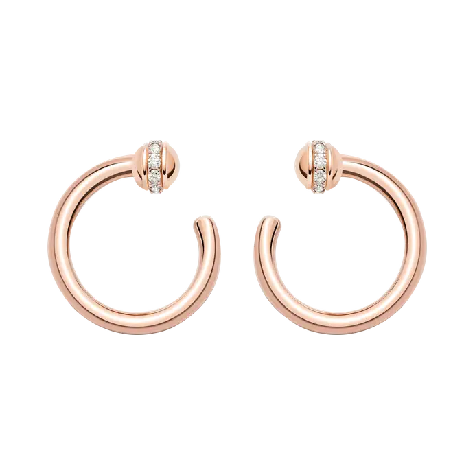 Bijoux de boucles d'oreilles créoles ouvertes en or rose 18 carats sur mesure fabricants et fournisseurs OEM sur mesure