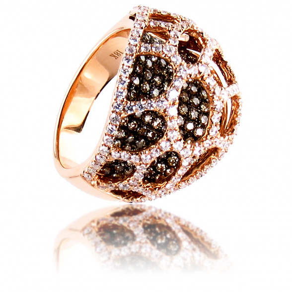 خاتم فضة تشيكوسلوفاكيا مطلي بالذهب الوردي عيار 18 قيراط مصنوع من الشركة المصنعة للمجوهرات OEM