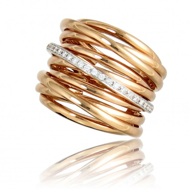 Cincin berlapis emas kuning 18k khusus lebih dari 20 tahun pengalaman dalam pembuatan perhiasan