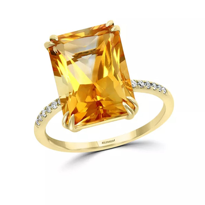 Cincin 925 Khusus dalam Vermeil Emas Kuning 14K