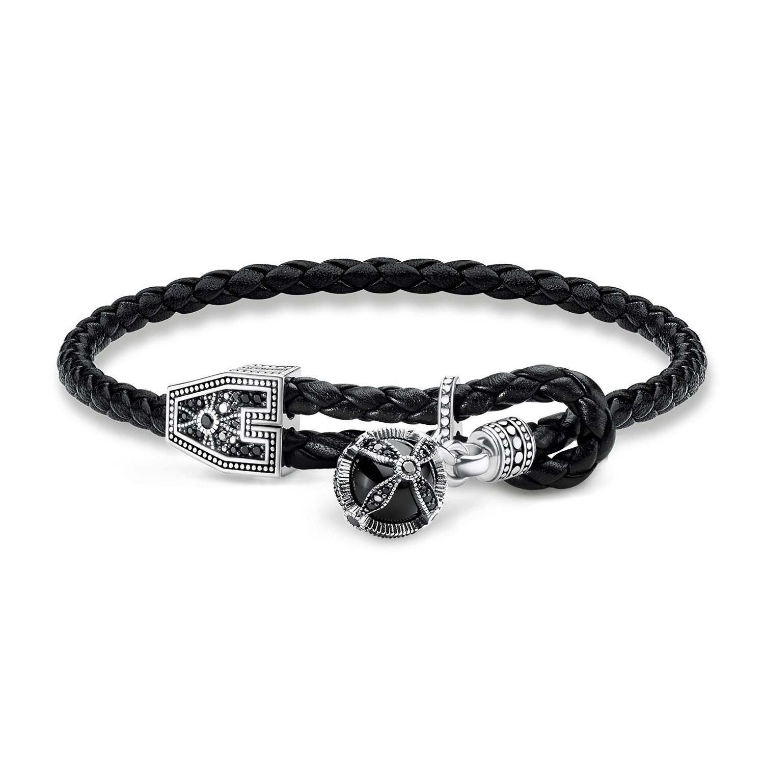 Wholesale Custom Bracelet 925 Sterling silver, blackened, OEM/ODM Jewelry leather zirconia black, onyx odm manufacturer