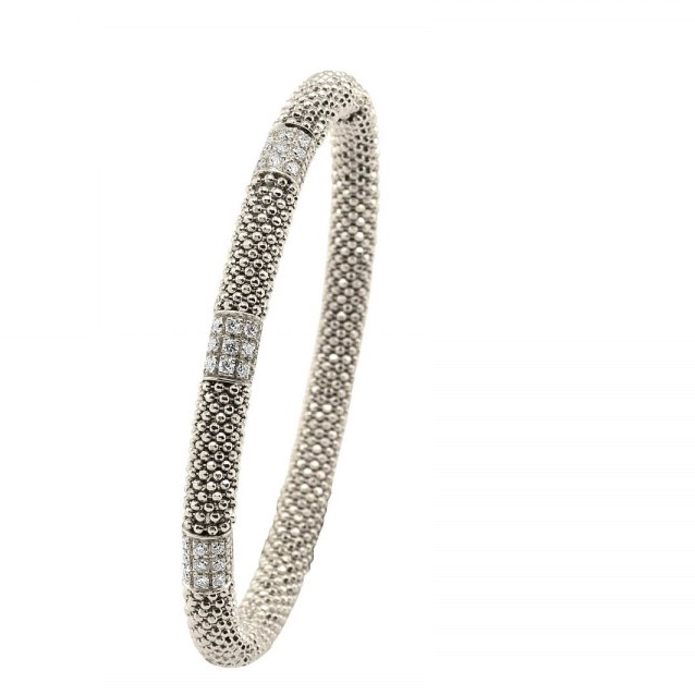 Bracelet personnalisé en gros, bijoux OEM/ODM en argent sterling plaqué or blanc 18 carats