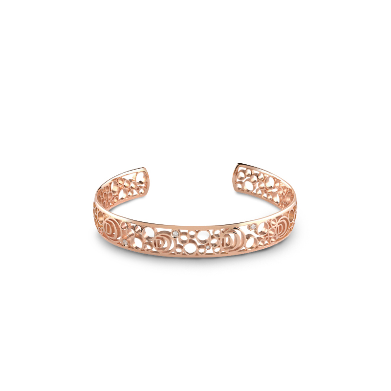 Grosir Gelang Kustom dalam emas merah muda disepuh pada perhiasan OEM/ODM perak sterling 925