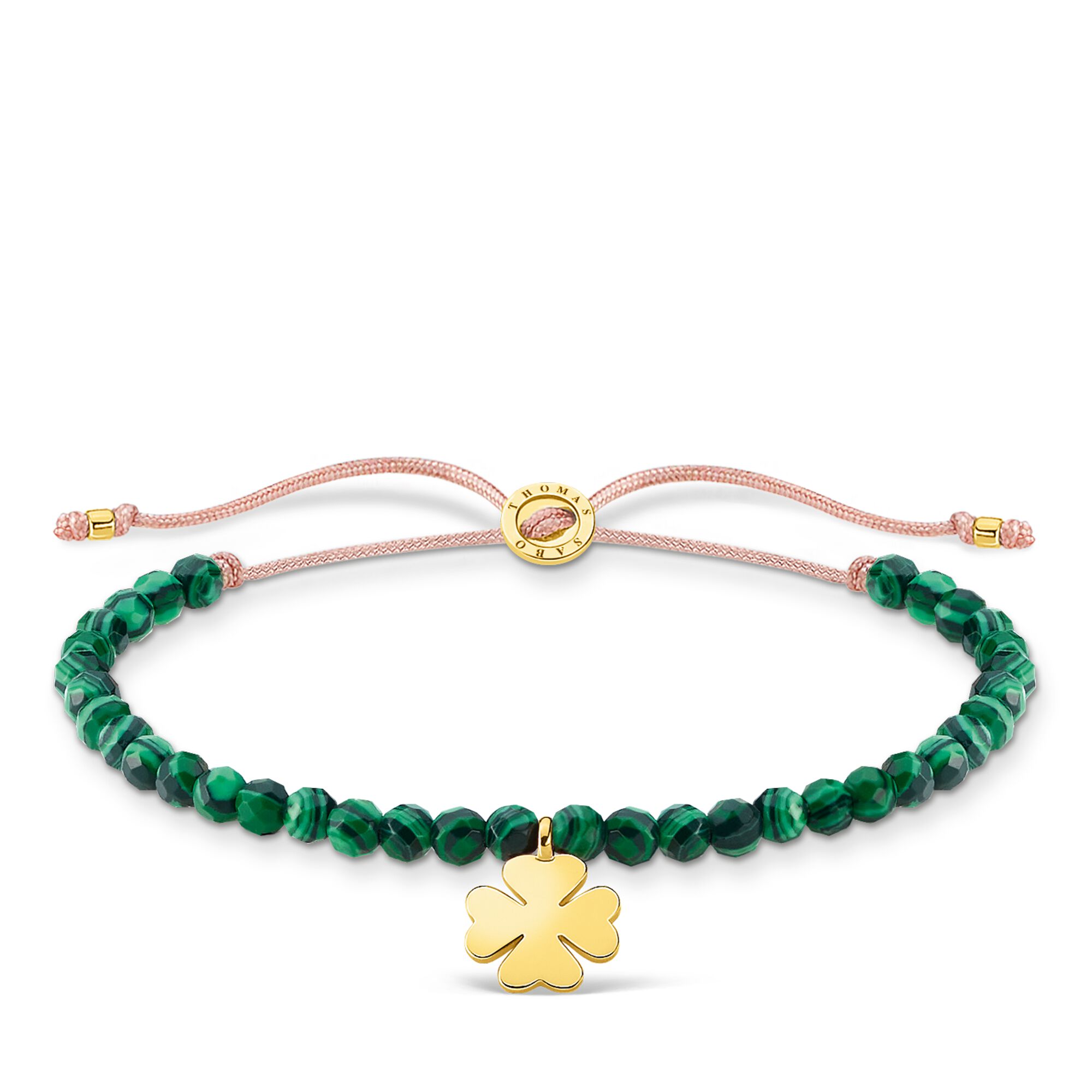 Bracelet personnalisé en gros avec malachite vert foncé et bijoux OEM/ODM et pendentif plaqué or jaune 750 oem