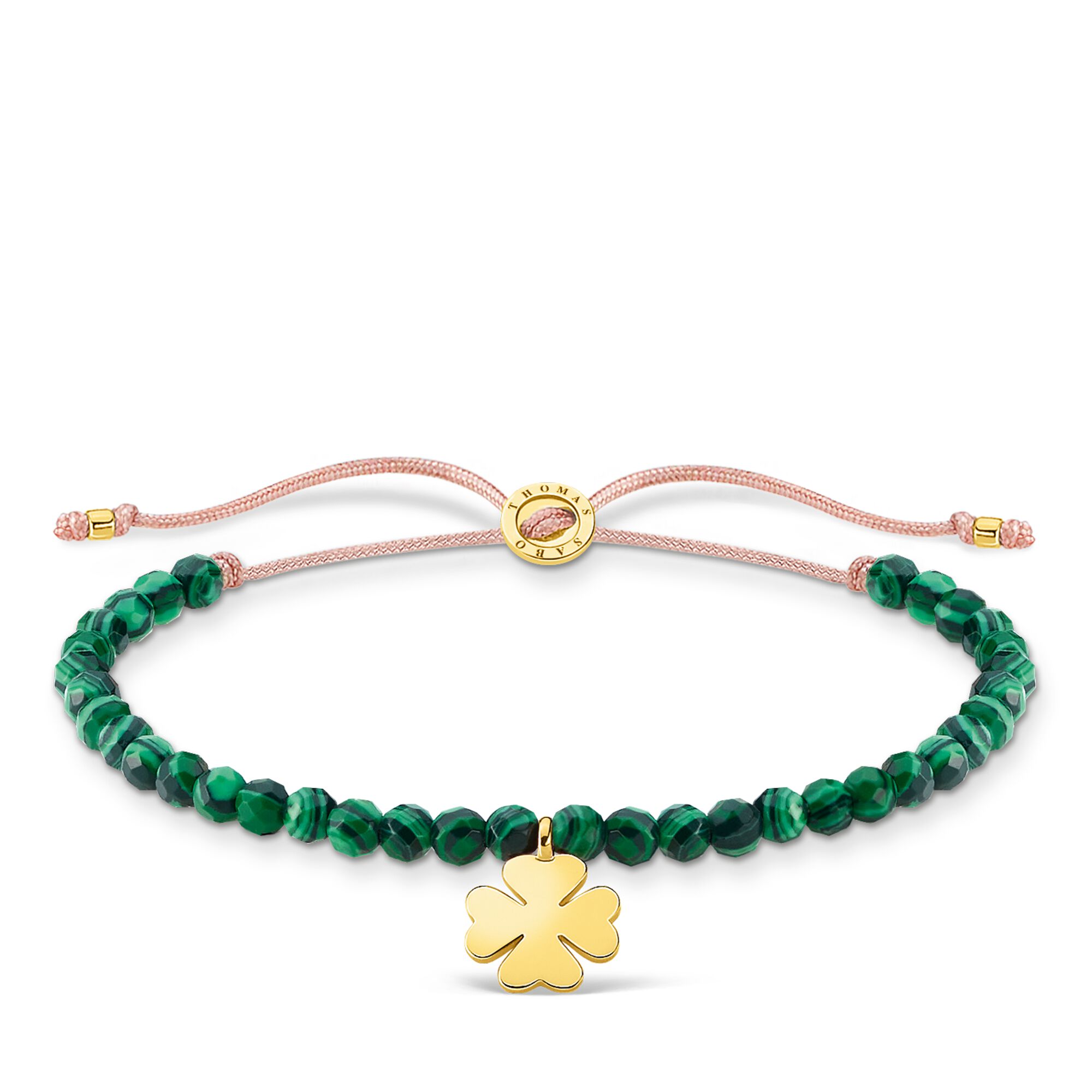 Bracciale personalizzato all'ingrosso con malachite verde intenso e gioielli OEM/ODM e ciondolo placcato in oro giallo 750 oem