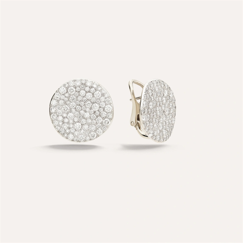 Niestandardowa bransoletka CZ Fashion 925 srebrna biżuteria klipsy kolczyki vermeil z białego złota 18-karatowego