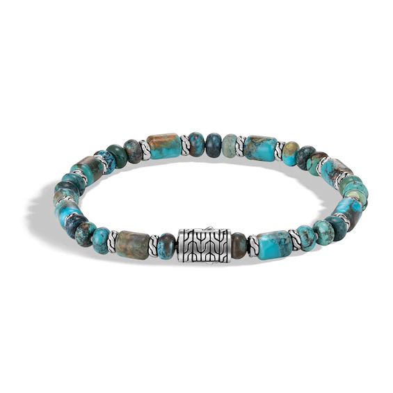 Bracelet à chaîne personnalisé, bijoux en argent sterling Turquoise naturel, fabricant OEM ODM