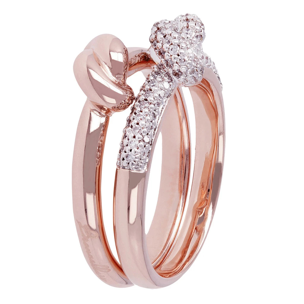 Wholesale Custom Czechish  CZ silver ring in 18K rose gold plated-silver 925 OEM/ODM Jewelry