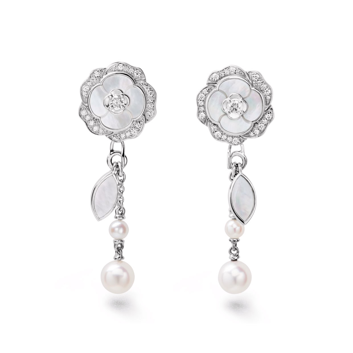 OEM/ODM Jewelry Custom Design 925 Sterling Silver earrings in 18K white gold